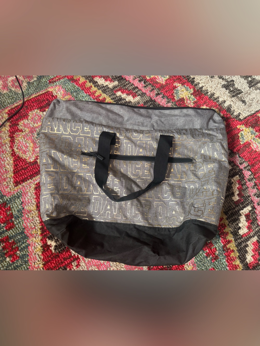 Black & Gray Dance Bag, Zips Closed